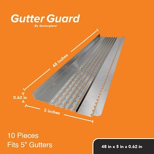 4 ft. L x 5 in. W All-Aluminum Gutter Guard in Mill (40 ft. Kit)