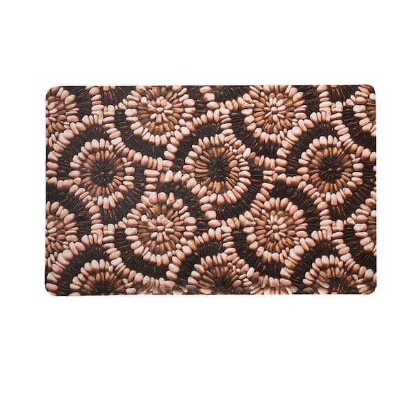 RAY STAR Raystar Brown 20 in. x 31.5 in. PVC Kitchen Mat Anti-Fatigue Mat