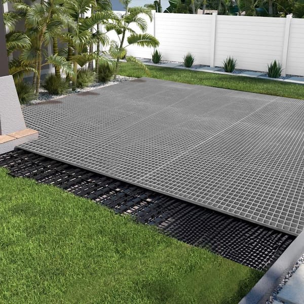 Wellco 1.5 in. x 1.5 in. x 1 in., 2 ft. x 2 ft., Fiberglass Molded Grating Composite for Outdoor Drain Cover Deck Tile in Green