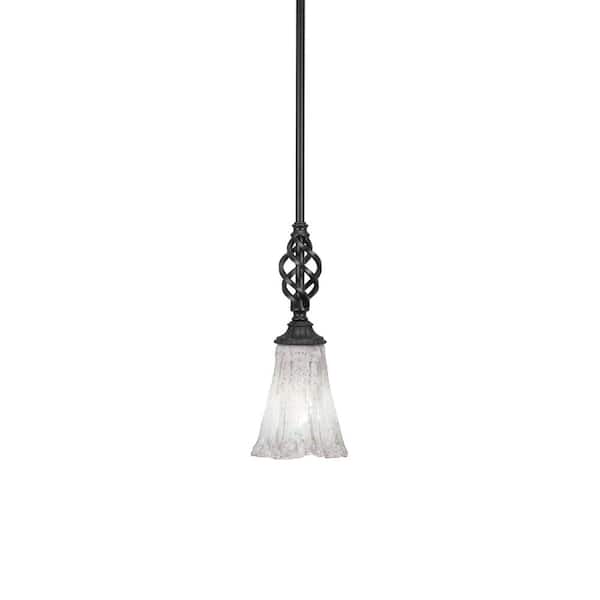 Unbranded Bridgewater 100 W 1-Light Matte Black Standard Mini Pendant Light with Glass Shade