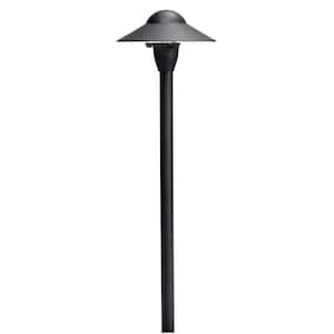 Low Voltage 6 in. Textured Black Hardwired Weather Resistant Dome Path Light with No Bulbs Included