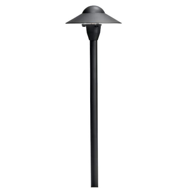KICHLER Low Voltage 6 in. Textured Black Hardwired Weather Resistant Dome Path Light with No Bulbs Included