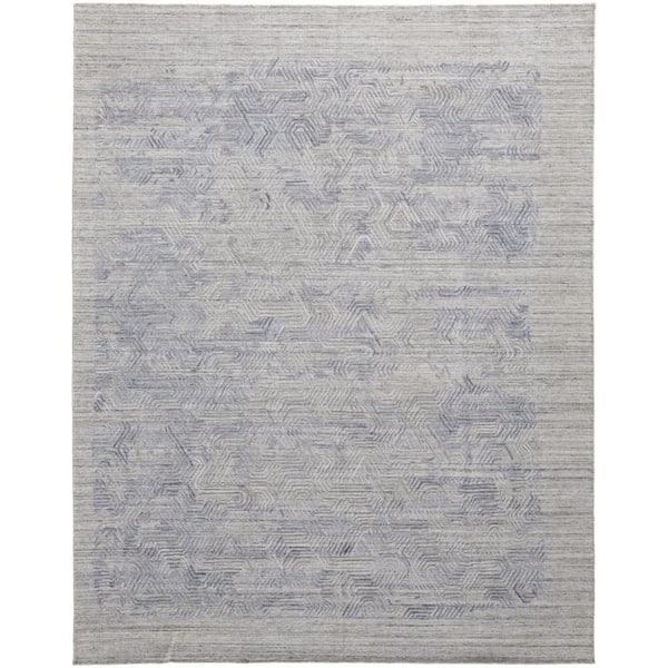 5 ft. x 8 ft. Blue and Gray Abstract Area Rug