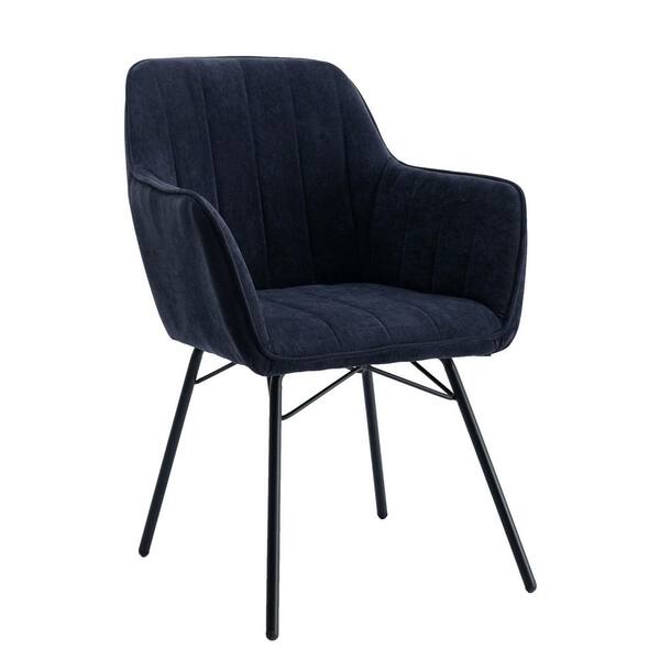 Unbranded Dark Blue Modern Tufted Accent Chair with Metal Legs