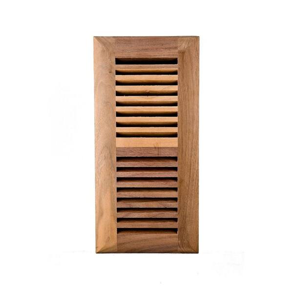 Image Wood Vents 4 x 10 Am Walnut Ready to Finish Self Rimming Register with Metal Damper-DISCONTINUED