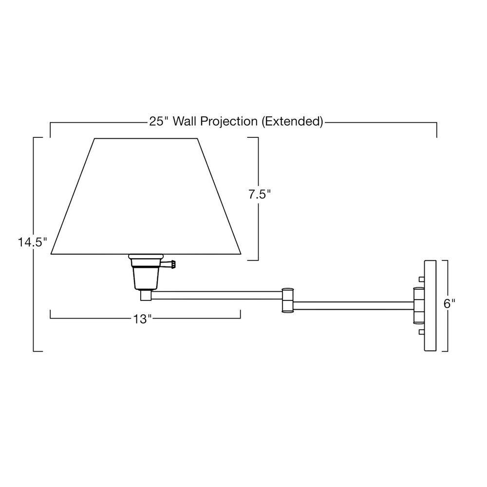Cambridge 13" Black Swing Arm Wall Lamp with Golden Bronze Shade, 2-Pack