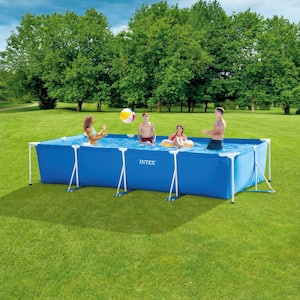 14.75 ft. x 7.3 ft. x 33 in. Rectangular Frame Above Ground Swimming Pool, Blue