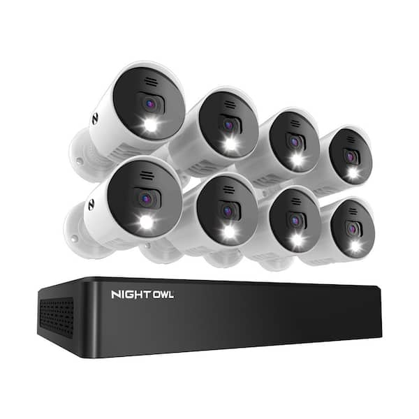 Night Owl BTD8 Series 8-Channel 4K Wired DVR Security System with 1 TB Hard Drive and (8) 4K Spotlight Audio Cameras