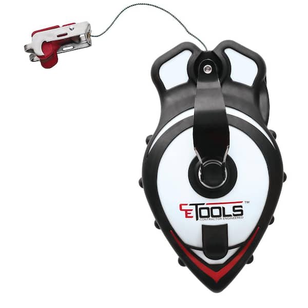 CE TOOLS Snapback 50 ft. Chalk Reel Precision Line with Spring Loaded Self Releasing Tip