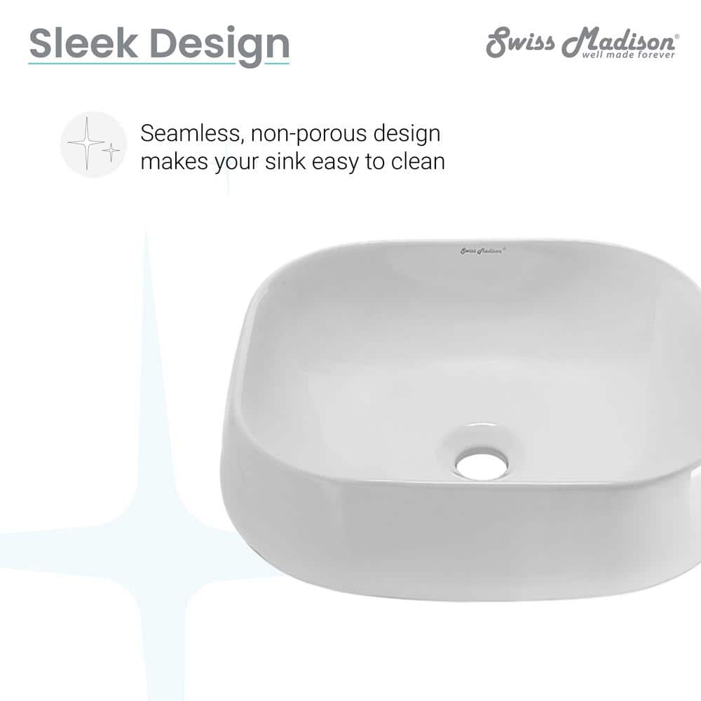 Château White Ceramic Above-Counter Vessel Sink
