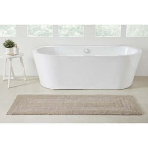 Jessica 24 in. x 60 in. Taupe Brown Solid Cotton Rectangle Bath Runner