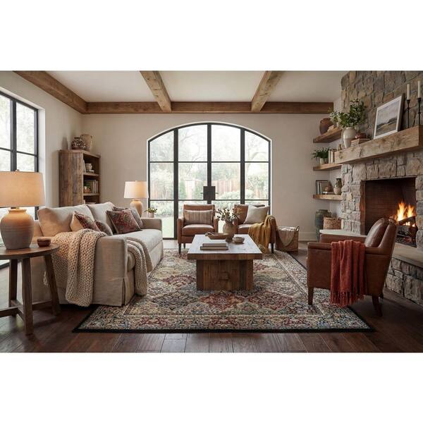Ancient Garden Multi Panel 8 ft. x 11 ft. Indoor Area Rug
