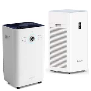 125 pt. 8,500 sq.ft. Commercial Dehumidifier in. White with Pump and 4555 sq. ft. True HEPA Air Purifier for Whole Home