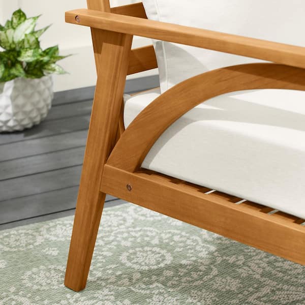 Hampton Bay Windy Hill 3-Piece Acacia Wood Outdoor Chat Set with