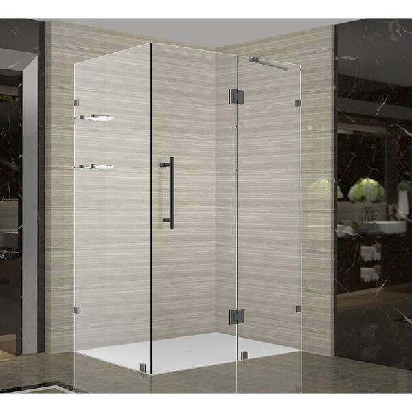 Aston Avalux GS 34 in. x 36 in. x 72 in. Completely Frameless Shower Enclosure with Glass Shelves in Oil Rubbed Bronze