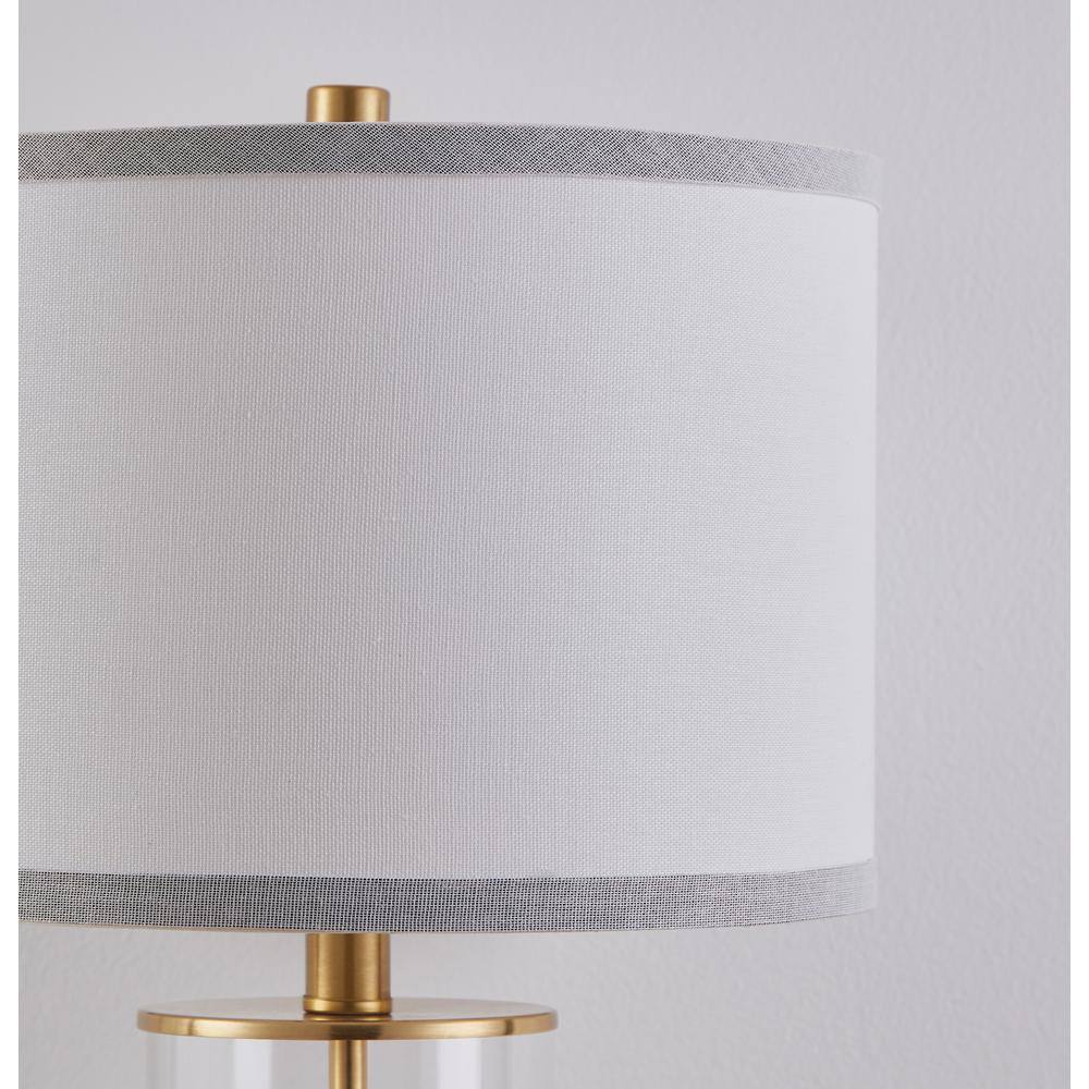 Antique Brass and Clear Glass 23.25'' Touch Control Table Lamp Set