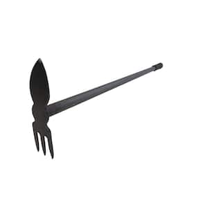 24.5 in. L Handle 32 in. L 3-Tine Cultivator with Heart Shaped Long Handle Hoe