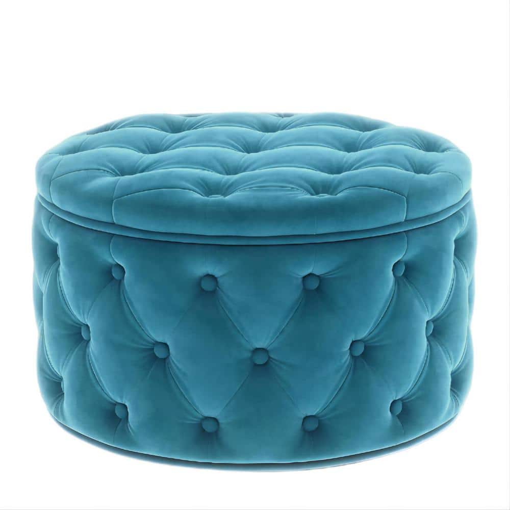 MPW Plaza® Velvet Square Pouf Blue Sapphire 15 x 18 Topshelf Velvet  (Stuffed)