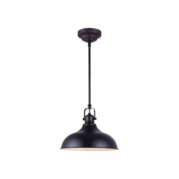 CANARM Sussex Black LED Pendant with Metal Shade