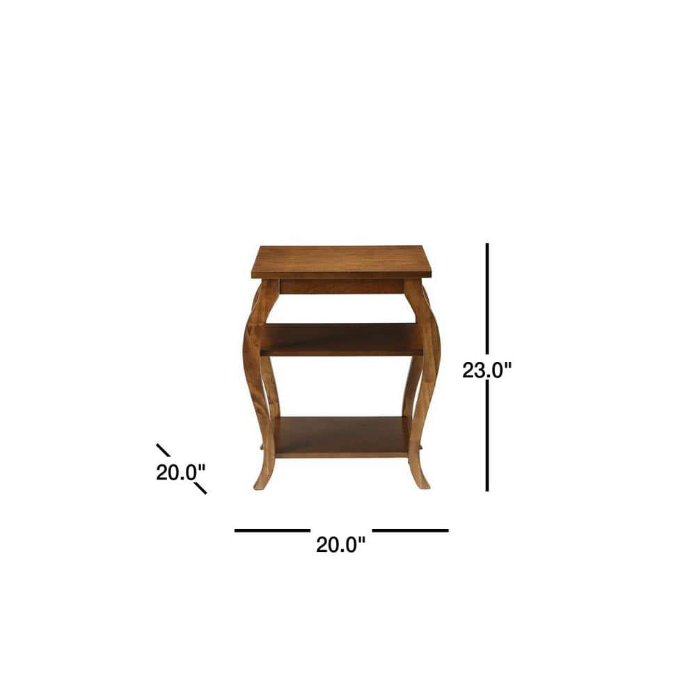 Versatile Becci Walnut End Table with Dual Open Shelves