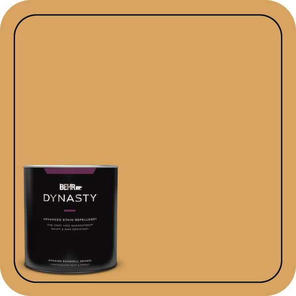 BEHR DYNASTY 1 qt. #MQ4-10 Amber Brew One-Coat Hide Eggshell Enamel Interior Stain-Blocking Paint and Primer