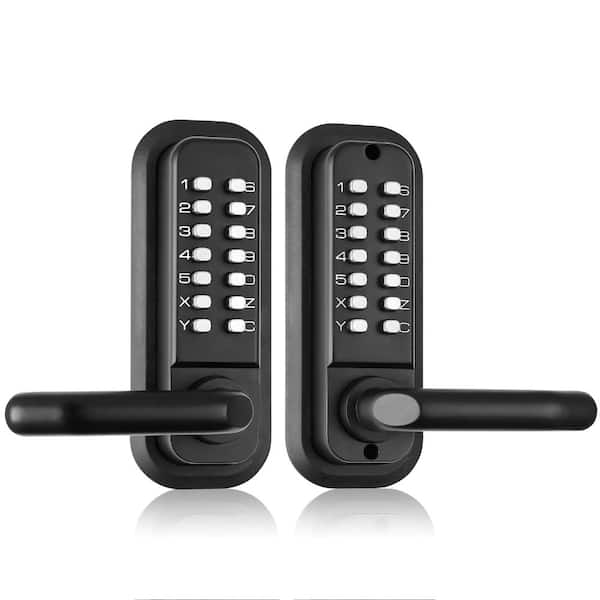 Mechanical Keyless Door Lock, Double-sided Embedded Outdoor Door Locks Set with Handle and Keypad, Easy to Install