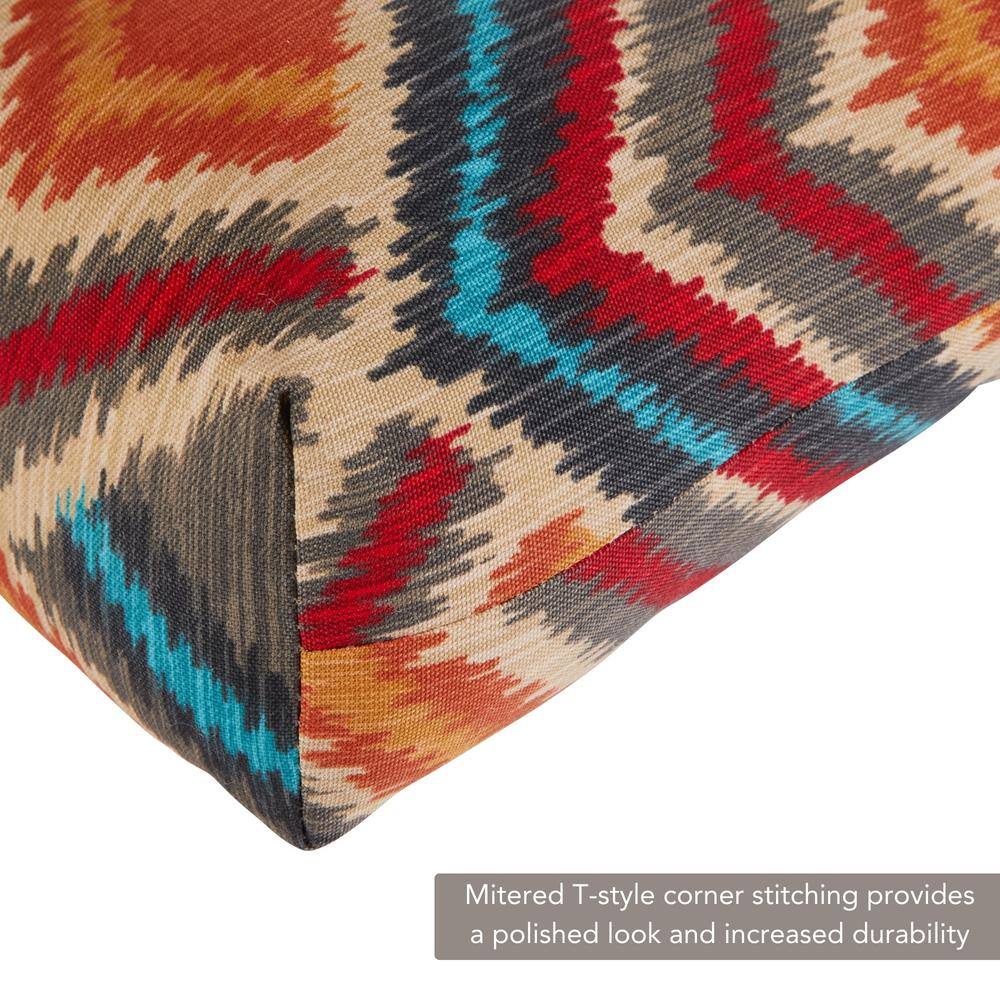 Surreal Chevron 51'' UV-Resistant Outdoor Tufted Bench Cushion