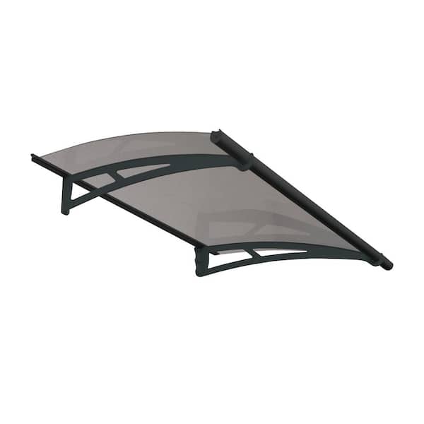 Aquila 3 ft. x 5 ft. Gray/Solar Gray Door and Window Fixed Awning