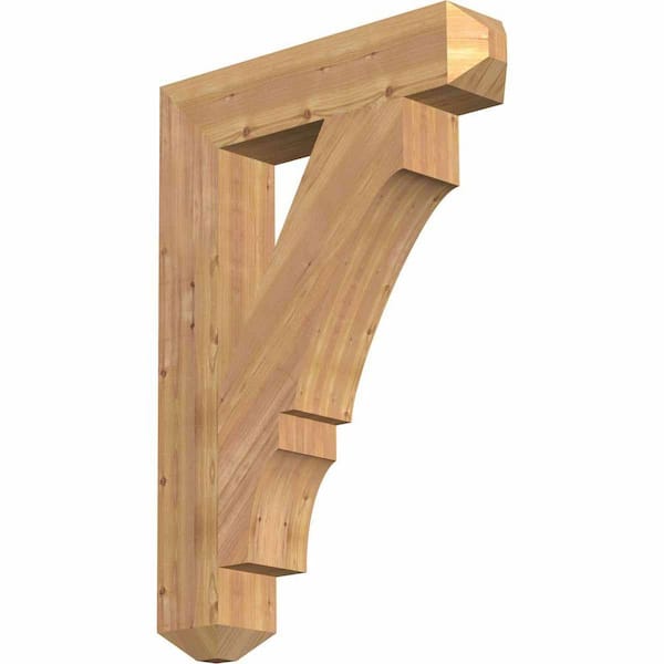 Ekena Millwork 5.5 in. x 40 in. x 28 in. Western Red Cedar Balboa Craftsman Smooth Bracket