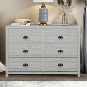 Cinzia Dusty Gray Oak 46.6 in. 6-Drawer Dresser