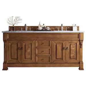 Brookfield 72 in. W x 23.5 in. D x 34.3 in. H Double Bath Vanity in Country Oak with Carrara White Top