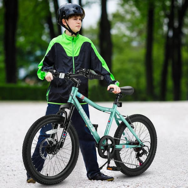 20 in. Mountain Bike, 7-Speed Teenager, Ages 8-12 Kids' Bicycles, Front Suspension Disc U Brake, 14 in. H Steel Frame
