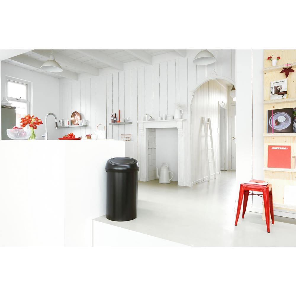 Matte Black Stainless Steel 16 Gallon Touch Top Trash Can