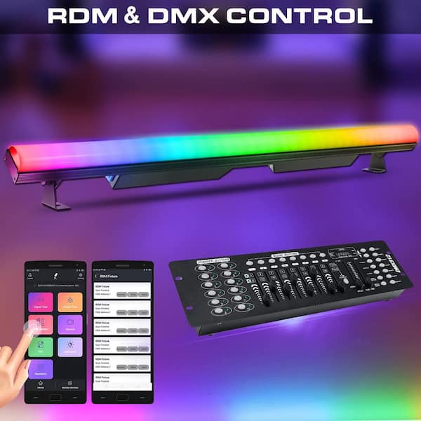 Unbranded 36LEDs RGBW DMX Light Bar with Detachable Cover Chasing Function 41 Static Colors & 56 Shows LED Beam Stage Lighting