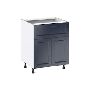 Devon 27 in. W x 24 in. D x 34.5 in. H Painted Blue Shaker Assembled Base Kitchen Cabinet with 10 in. Drawer