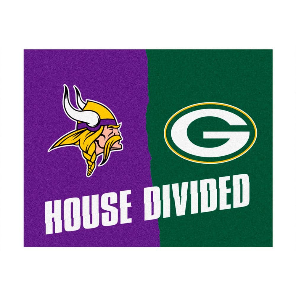 FANMATS NFL Vikings/Packers Purple House Divided 3 ft. x 4 ft