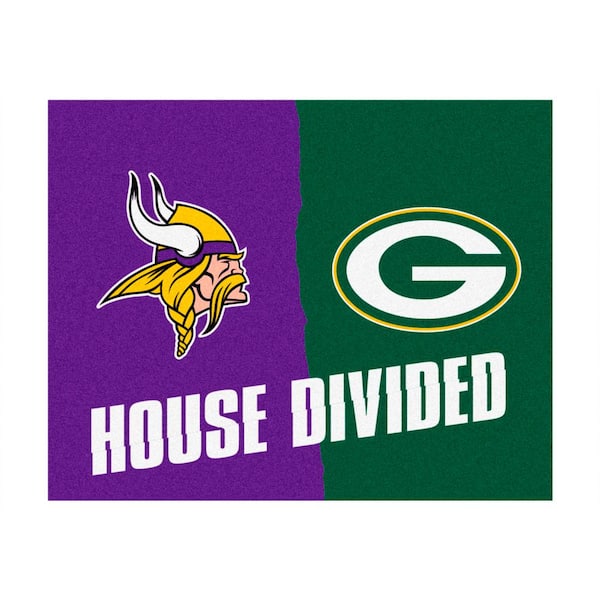 FANMATS NFL Vikings/Packers Purple House Divided 3 ft. x 4 ft. Area Rug  8462 - The Home Depot