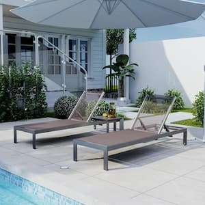 Modern Design All Aluminum Outdoor Coffee Table and Lounge Chair for Garden and Outdoor