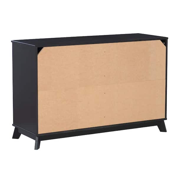 Pheba Black 48.6 2 in. W 6-Drawer Dresser and 2 (2-drawer) Nightstand (Set of 2)