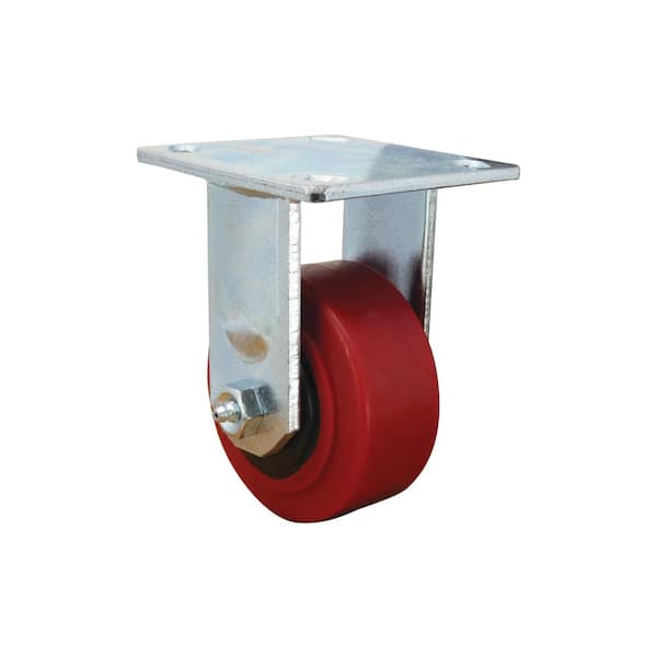 600 lb. Top Brand 2LY28 Rigid Plate Caster TPR 6 in