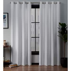 EXCLUSIVE HOME Academy Ivory Solid Blackout Grommet Top Curtain, 52 in ...