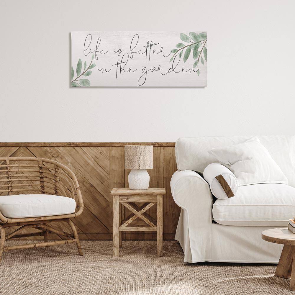 Life is Better in Garden by Lil' Rue Unframed Typography Graphic Art Print 17 in. x 40 in.