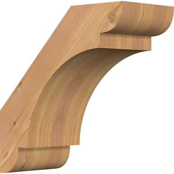Ekena Millwork 5 1/2"W x 12"D x 12"H Olympic Smooth Knee Brace, Western Red Cedar