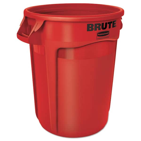 Rubbermaid Commercial Products Brute 32 Gal. Red Plastic Round Trash Can