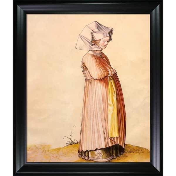 LA PASTICHE Nuremberg Woman Dressed for Church by Albrecht Durer Black Matte Framed People Oil Painting Art Print 25 in. x 29 in.