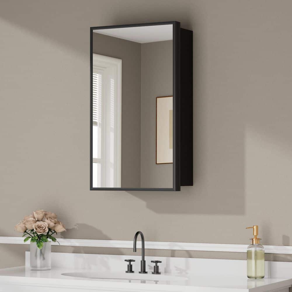HBEZON Zora 14 in. W x 24 in. H Rectangular Medicine Cabinet with