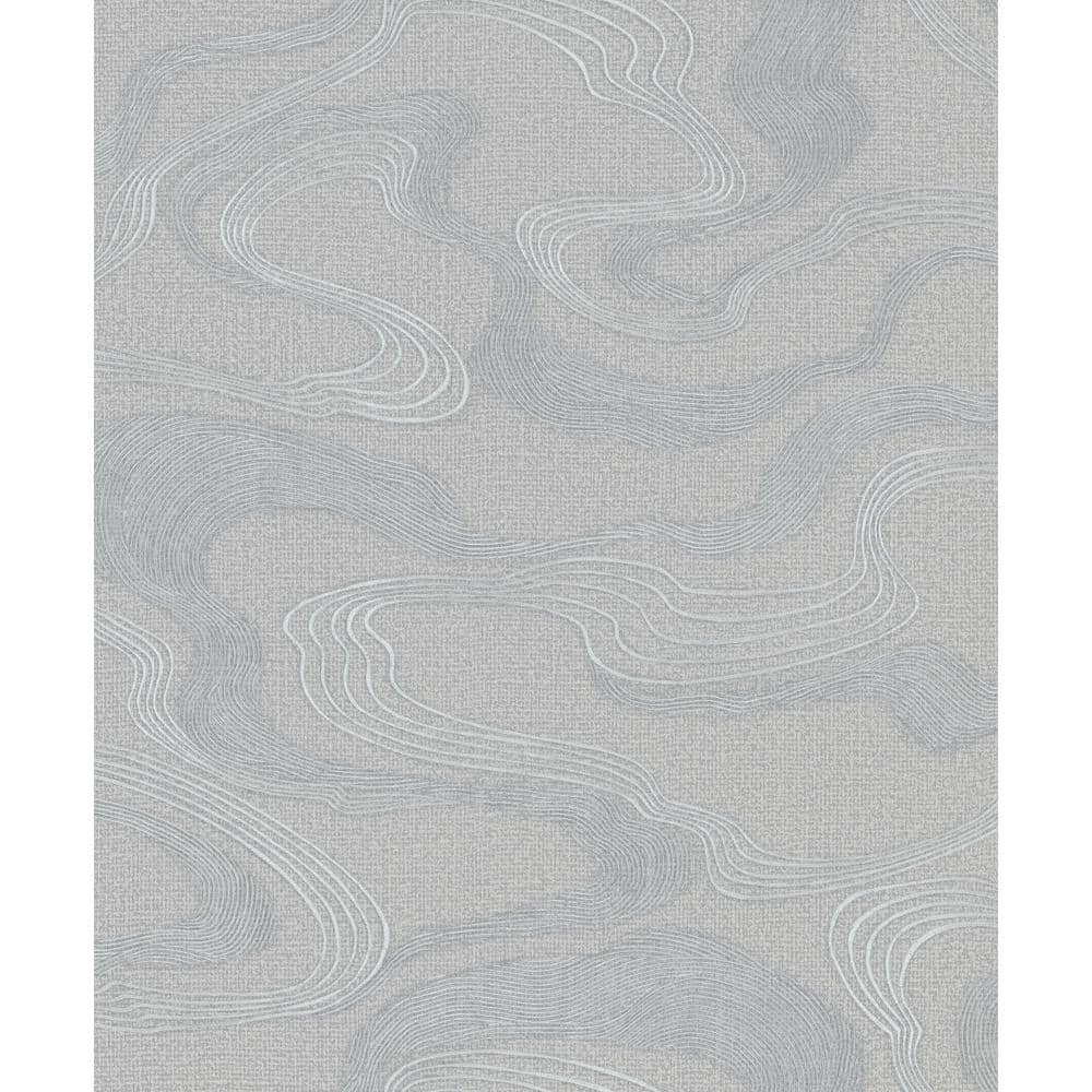 Kumano Collection Silver Abstract Flow Design Pearlescent Finish Non-Pasted