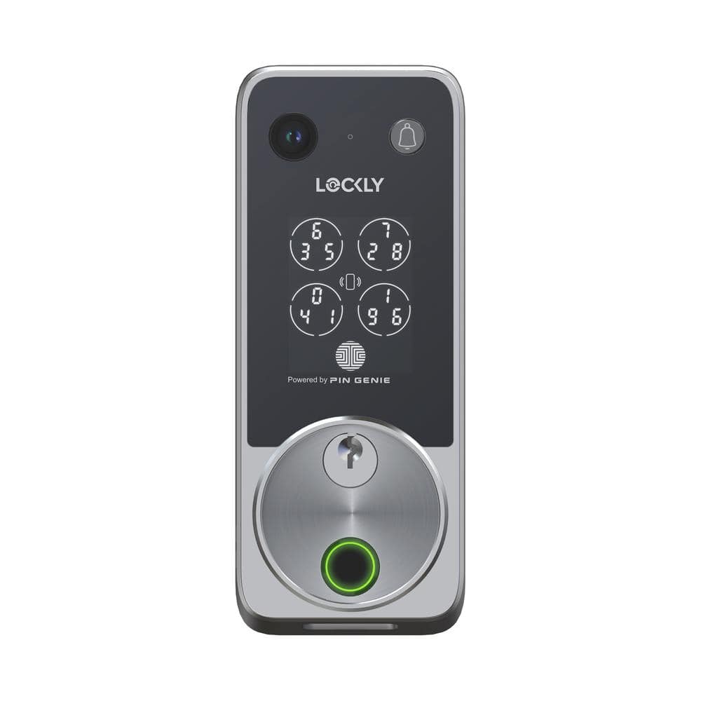 Lockly Vision Zeno Series Satin Nickel Deadbolt WiFi Smart Lock, Apple