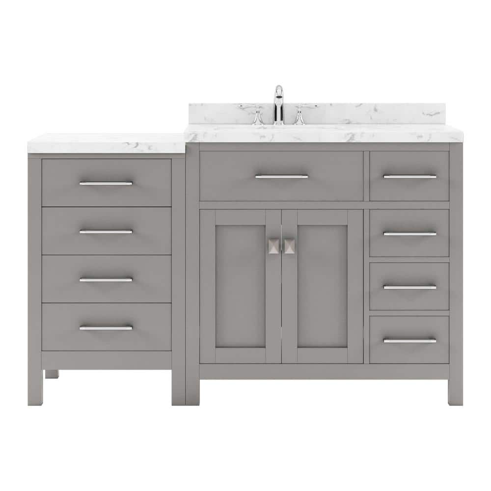 Caroline Parkway 57 in. W x 22 in. D x 35 in. H Single Sink Bath Vanity in Gray with Quartz Top price history on PriceWatchPro