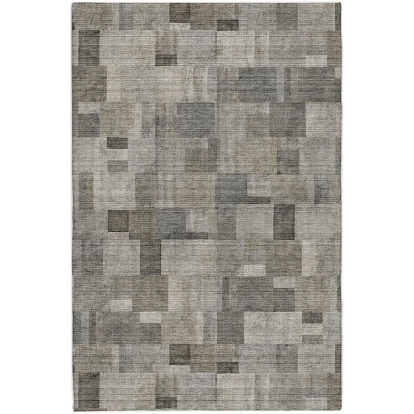 Dream Shag Premium Machine Washable Abstract ADS639 Taupe 10 ft. x 14 ft. Area Rug